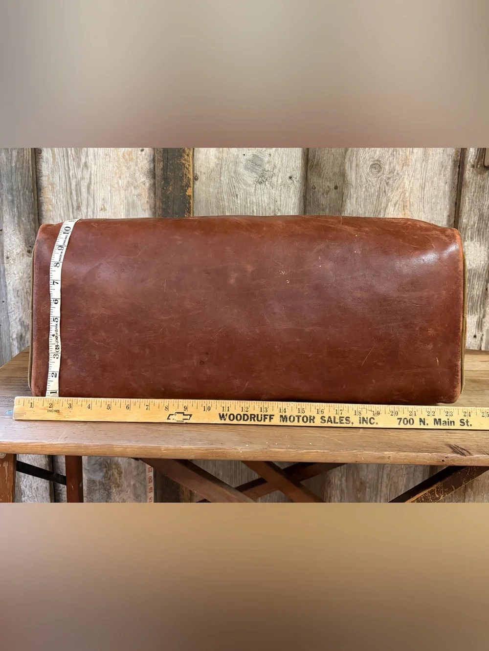 VTG GOKEY’S Large Battenkill Leather and Canvas Weekend Duffel Travel Bag